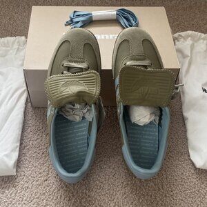 adidas Samba Humanrace x Pharrell Olive Blue Men 6.5 Women 7.5